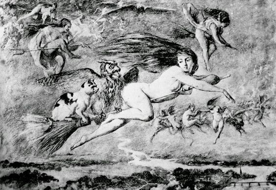 Raffigurazione delle streghe volanti dell'isola di Alicudi